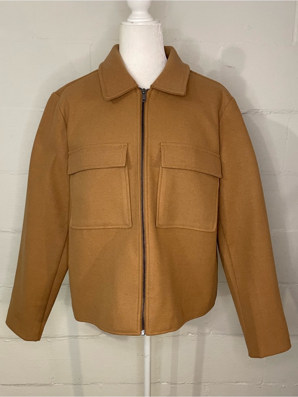Nine West Camel Zip-Front Utility Jacket